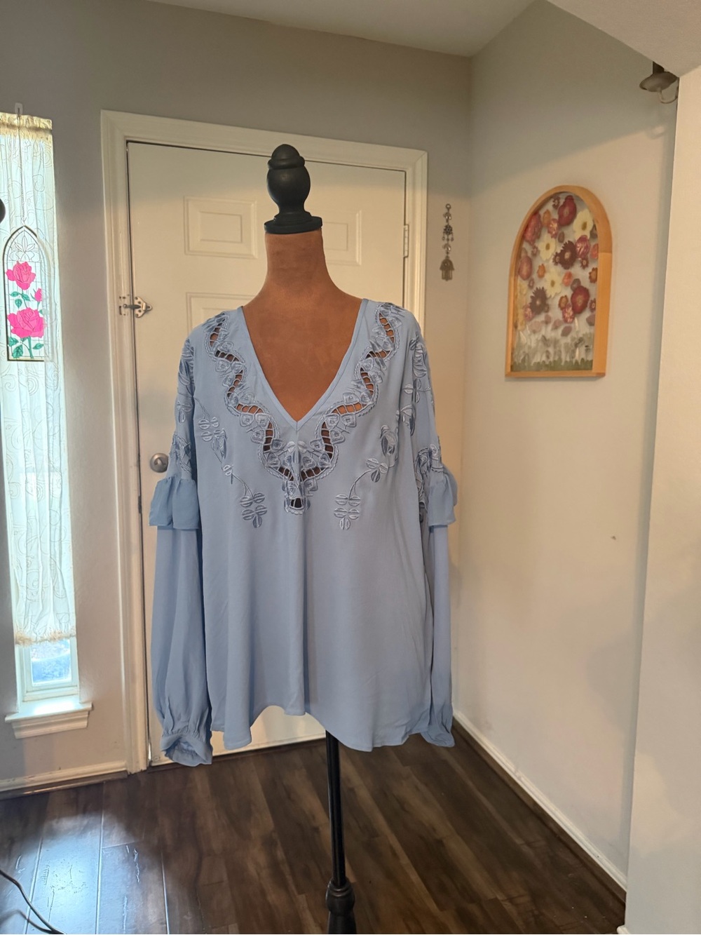Temperley London Daphne Blouse in Blue NWT Sz 14